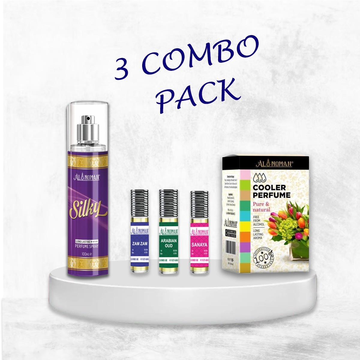 Combo offer 3 in 1 (100ml Perfume +Zamzam attar 3ml+ cooler perfume